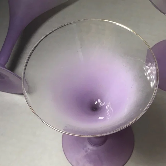 Lavender Purple Blendo 60s Martini Glass Set of Three - Picture 6 of 10